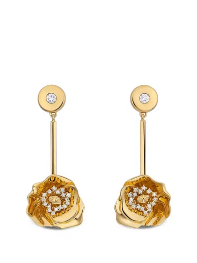 Buddha Mama Shirley Poppy Diamond Earrings In Gold