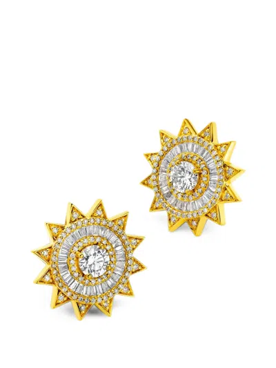 Buddha Mama Sun Omega Ohrringe Mit Diamanten In Gold
