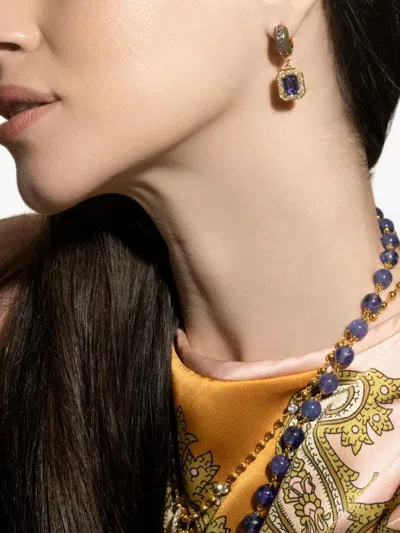 Buddha Mama Tanzanite Diamond Hoop Earrings In Multi