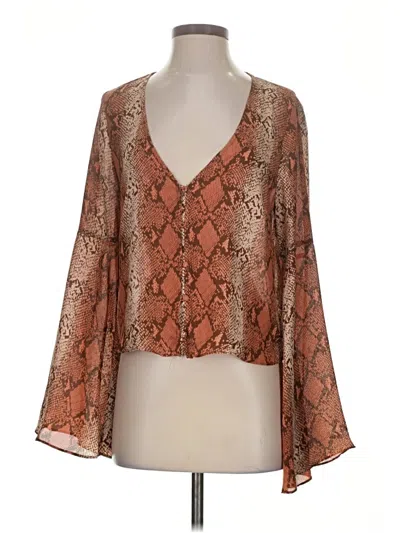 Pre-owned Buddy Love 3/4 Sleeve Blouse In Brown