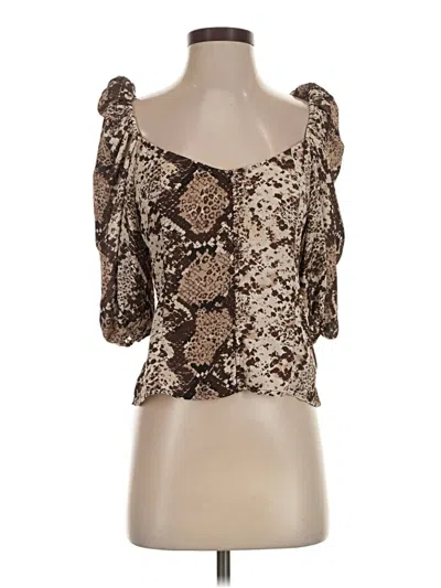 Pre-owned Buddy Love 3/4 Sleeve Blouse In Brown