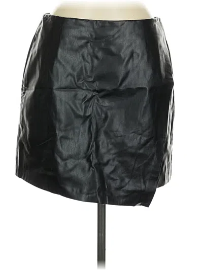 Pre-owned Buddy Love Faux Leather Skirt In Black