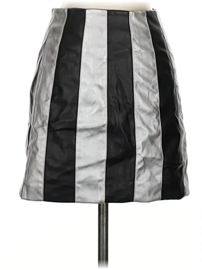 Pre-owned Buddy Love Faux Leather Skirt In Silver