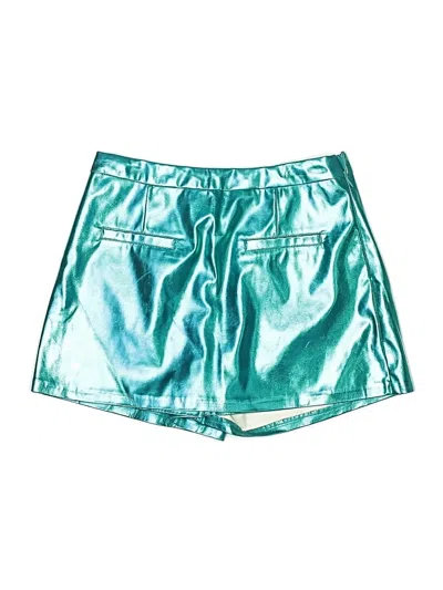 Pre-owned Buddy Love Faux Leather Skirt In Teal