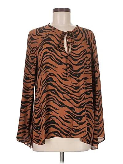 Pre-owned Buddy Love Long Sleeve Blouse In Brown