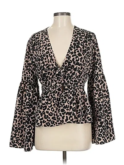 Pre-owned Buddy Love Long Sleeve Blouse In Brown