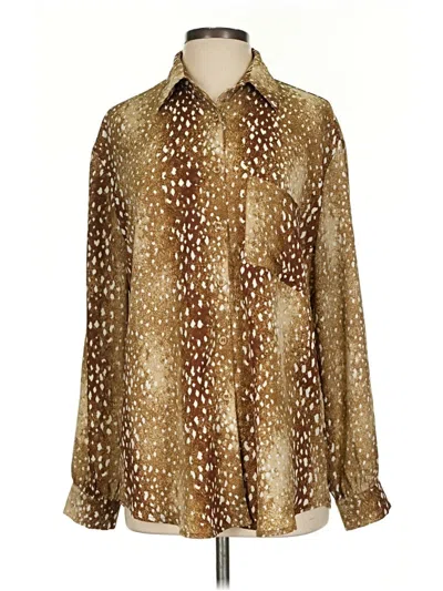 Pre-owned Buddy Love Long Sleeve Blouse In Brown
