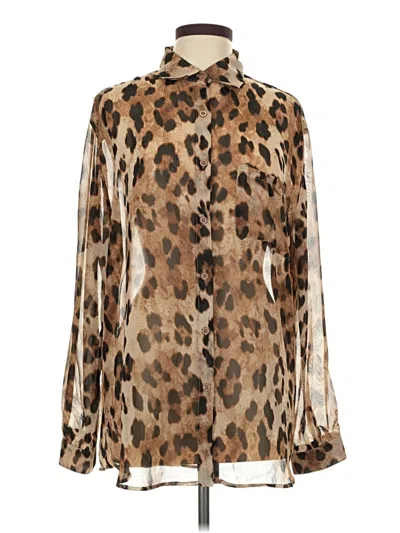 Pre-owned Buddy Love Long Sleeve Blouse In Brown