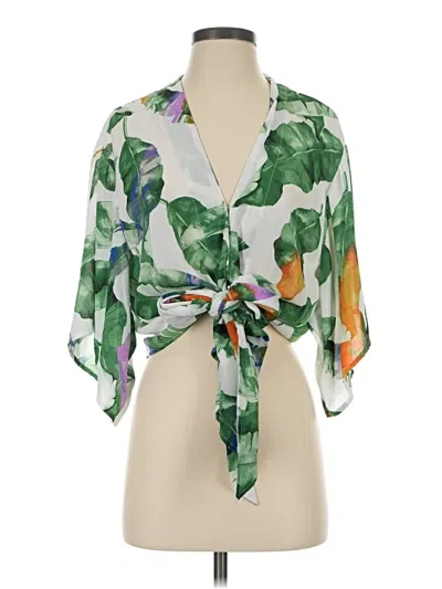 Pre-owned Buddy Love Long Sleeve Blouse In Green