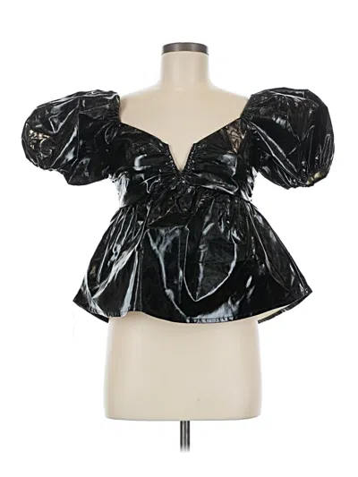 Pre-owned Buddy Love Short Sleeve Blouse In Black