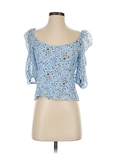 Pre-owned Buddy Love Short Sleeve Blouse In Blue