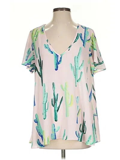 Pre-owned Buddy Love Short Sleeve Blouse In Green