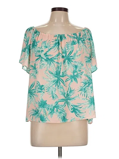 Pre-owned Buddy Love Short Sleeve Blouse In Green