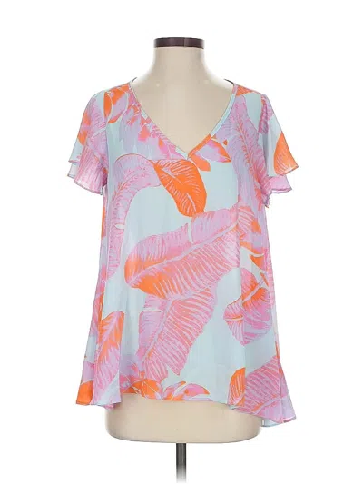 Pre-owned Buddy Love Short Sleeve Blouse In Pink