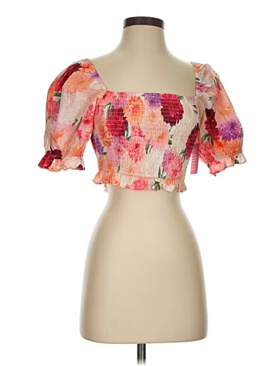 Pre-owned Buddy Love Short Sleeve Blouse In Pink