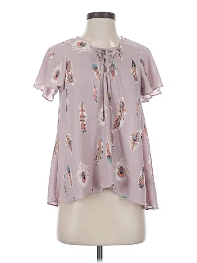 Pre-owned Buddy Love Short Sleeve Blouse In Pink
