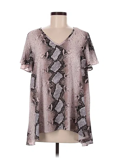 Pre-owned Buddy Love Short Sleeve Blouse In Purple