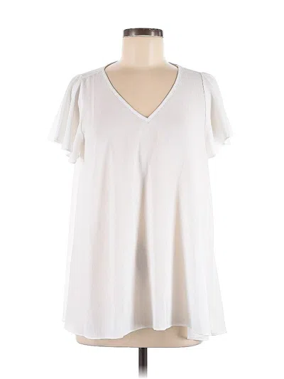 Pre-owned Buddy Love Short Sleeve Blouse In White