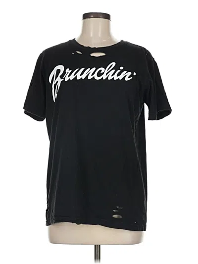 Pre-owned Buddy Love Short Sleeve Top Black Crew Neck Tops