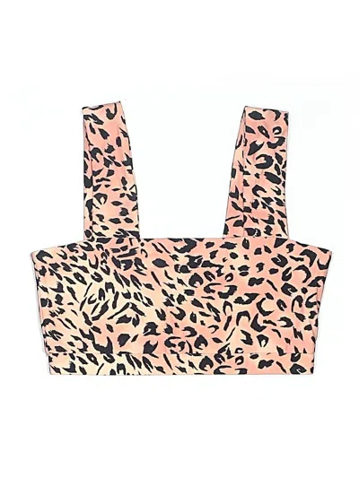 Pre-owned Buddy Love Swimsuit Top Pink Animal Print Pattern Swimwear