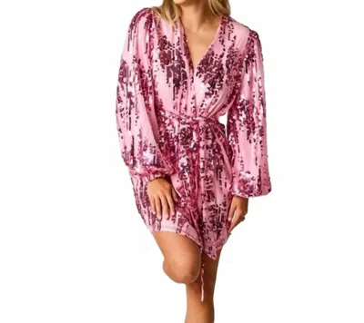 BUDDYLOVE ADELINE SEQUIN SHORT WRAP DRESS IN UNFORGETTABLE