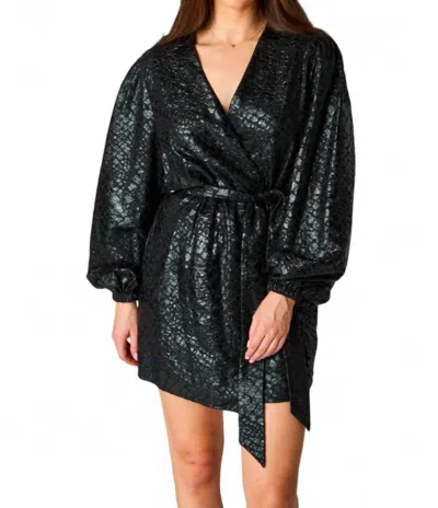 Buddylove Adeline Wrap Dress In Private Jet Black In Multi