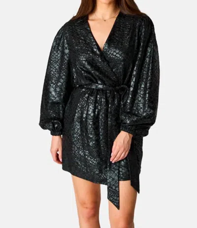 Buddylove Adeline Wrap Dress In Private Jet Black In Multi