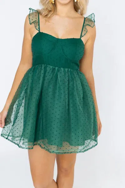 Buddylove Adriana Dress In Forest Dot In Green