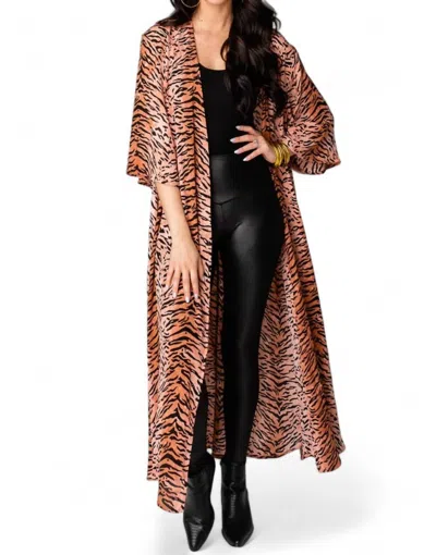 Buddylove Alix Maxi Length Duster In Siberian Tiger In Multi