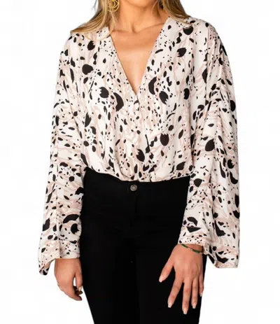 Buddylove Ariana Kimono Sleeve Bodysuit In Madagascar In Multi