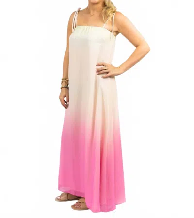 Buddylove Barton Tie Shoulder Maxi Dress In Ivory Pink In Burgundy