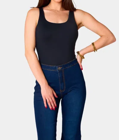 Buddylove Basic B Scoop Neck Bodysuit In Black