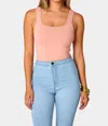Buddylove Basic B Scoop Neck Bodysuit In Pink In Pink