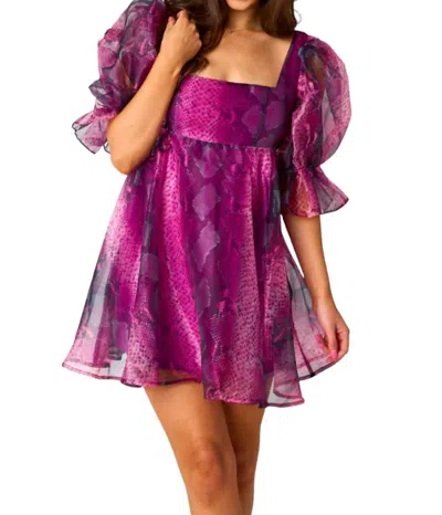 Buddylove Betsy Puff Sleeve Babydoll Dress In Jafaar In Pink