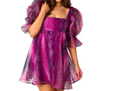 Buddylove Betsy Puff Sleeve Babydoll Dress In Jafaar In Pink