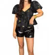 Buddylove Blakely Peplum Top In Black In Black