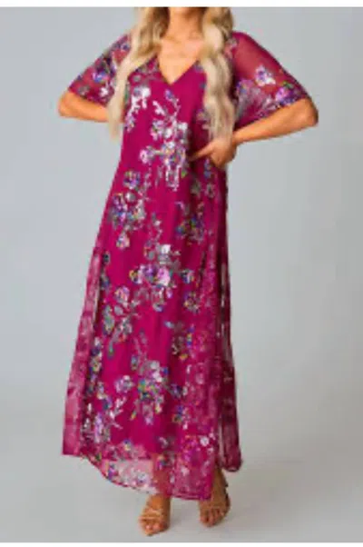 BUDDYLOVE BUTTERFLY SPARKLE MAXI DRESS IN WINE