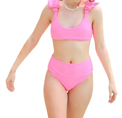 Buddylove Can't Stop Me High Waisted Bikini Top And Bottom Set In Bubblegum In Pink