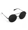 Buddylove Capri Round Double Ridge Sunglasses In Black In Black