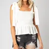 BUDDYLOVE CARLY TOP IN CANDY WHITE