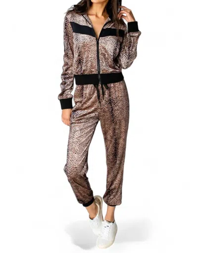 Buddylove Carmela Velour Track Jacket In Roar In Gold