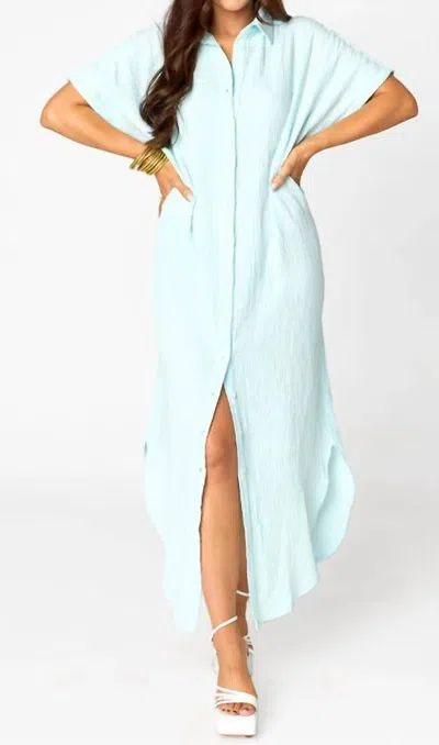 Buddylove Carmen Cover Up Maxi Dress In Aqua In Blue