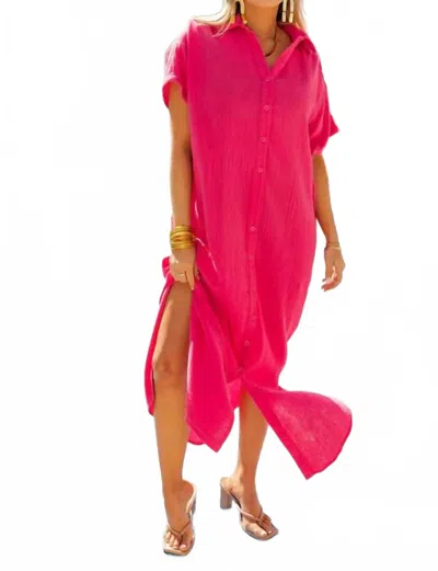 Buddylove Carmen Cover Up Maxi Dress In Hot Pink