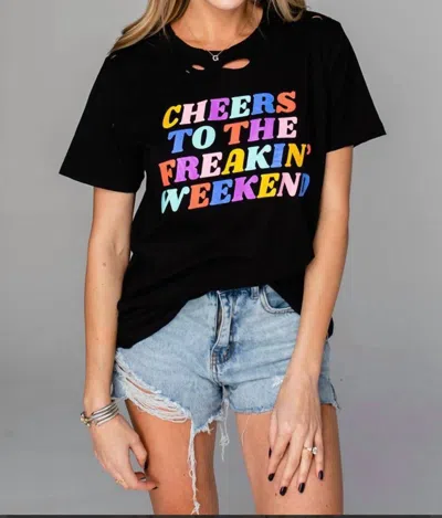 Buddylove Cheers To The Weekend Top In Black
