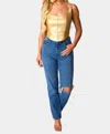 Buddylove Coco Vegan Leather Corset Top In Gold In Gold