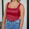 Buddylove Coco Vegan Leather Corset Top In Red