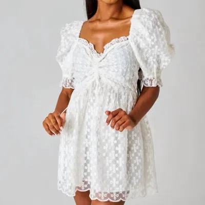 Buddylove Colby Dress In Ivory Eyelet In White