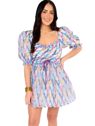 Buddylove Colby Puff Sleeve Mini Dress In Confetti In Multi