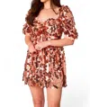 Buddylove Colby Puff Sleeve Mini Dress In Rose Gold In Multi