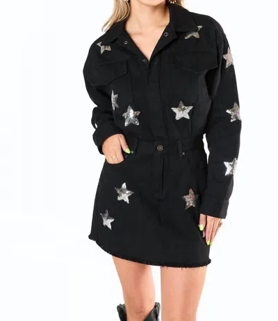 Buddylove Denim Mini Dress In Black